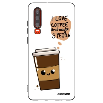 Picasee silikónový čierny obal pre Huawei P30 - Cute coffee