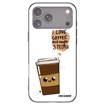Picasee silikónový čierny obal pre Apple iPhone 17 Pro Max - Cute coffee