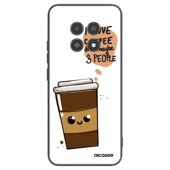 Picasee silikónový čierny obal pre Realme 12X - Cute coffee
