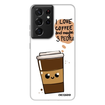 Picasee Fashion Case pre Samsung Galaxy S21 Ultra 5G G998B - Cute coffee