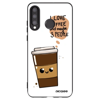 Picasee silikónový čierny obal pre Huawei P30 Lite - Cute coffee
