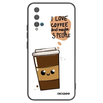 Picasee silikónový čierny obal pre Huawei Nova 5T - Cute coffee