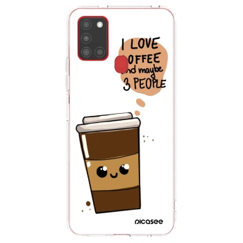 Picasee silikónový prehľadný obal pre Samsung Galaxy A21s - Cute coffee