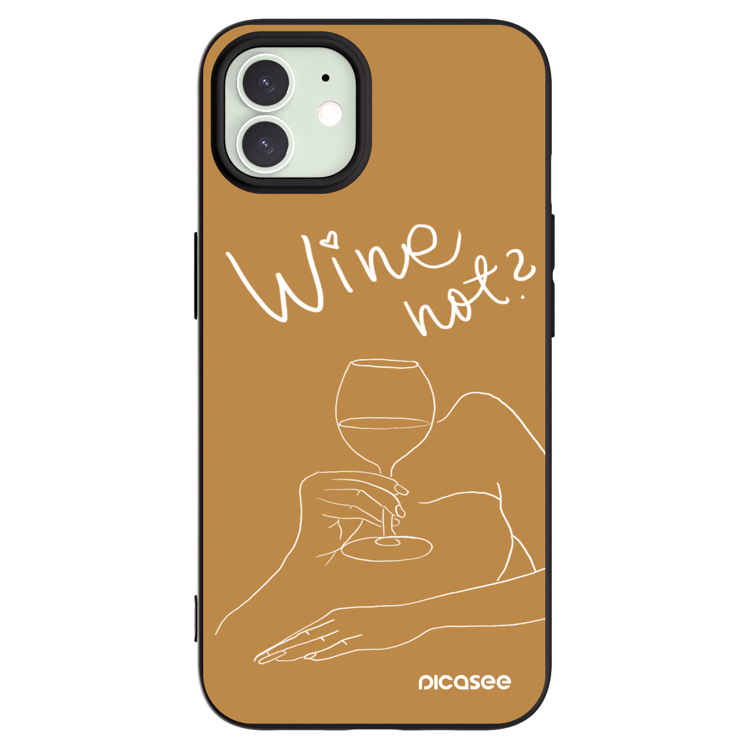Silikónový čierny obal pre Apple iPhone 12 - Wine not