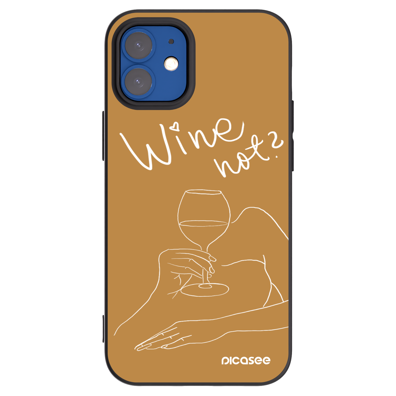 Picasee silikónový čierny obal pre Apple iPhone 12 mini - Wine not