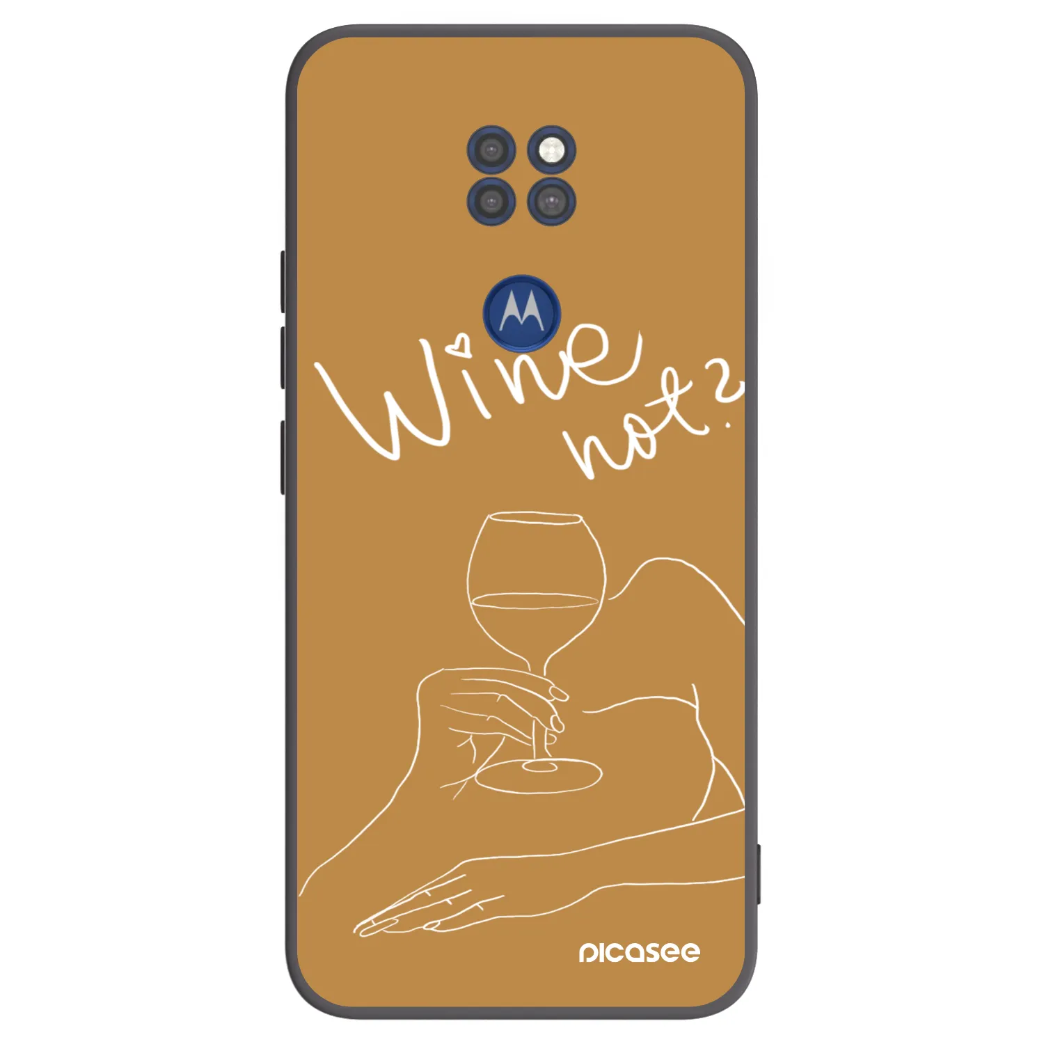 Picasee silikónový čierny obal pre Motorola Moto G9 Play - Wine not