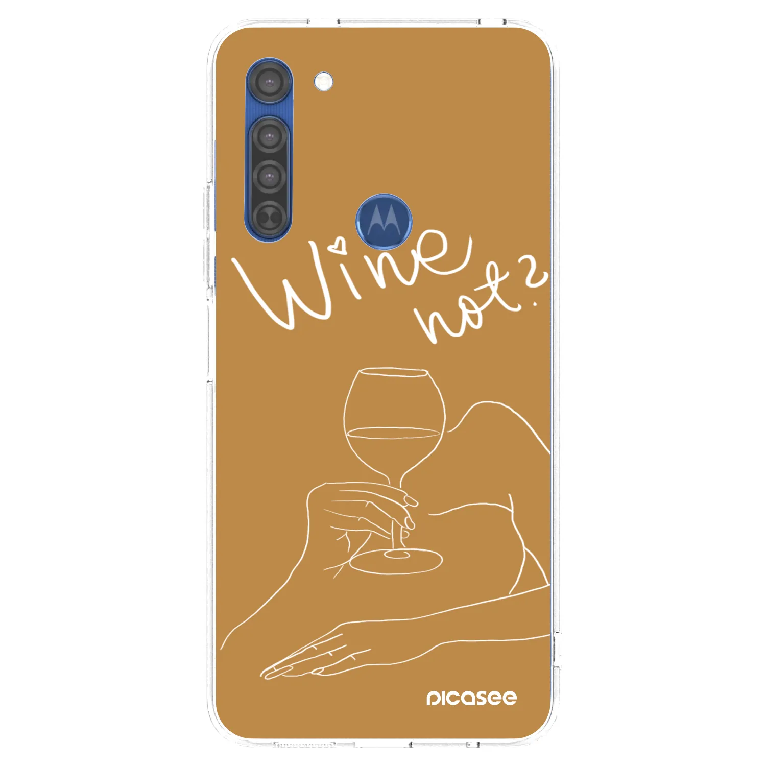 Picasee silikónový prehľadný obal pre Motorola Moto G8 - Wine not