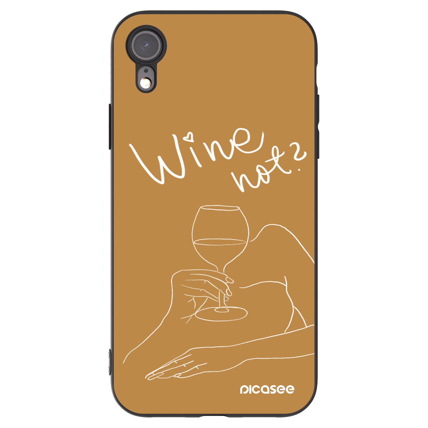 Picasee silikónový čierny obal pre Apple iPhone XR - Wine not