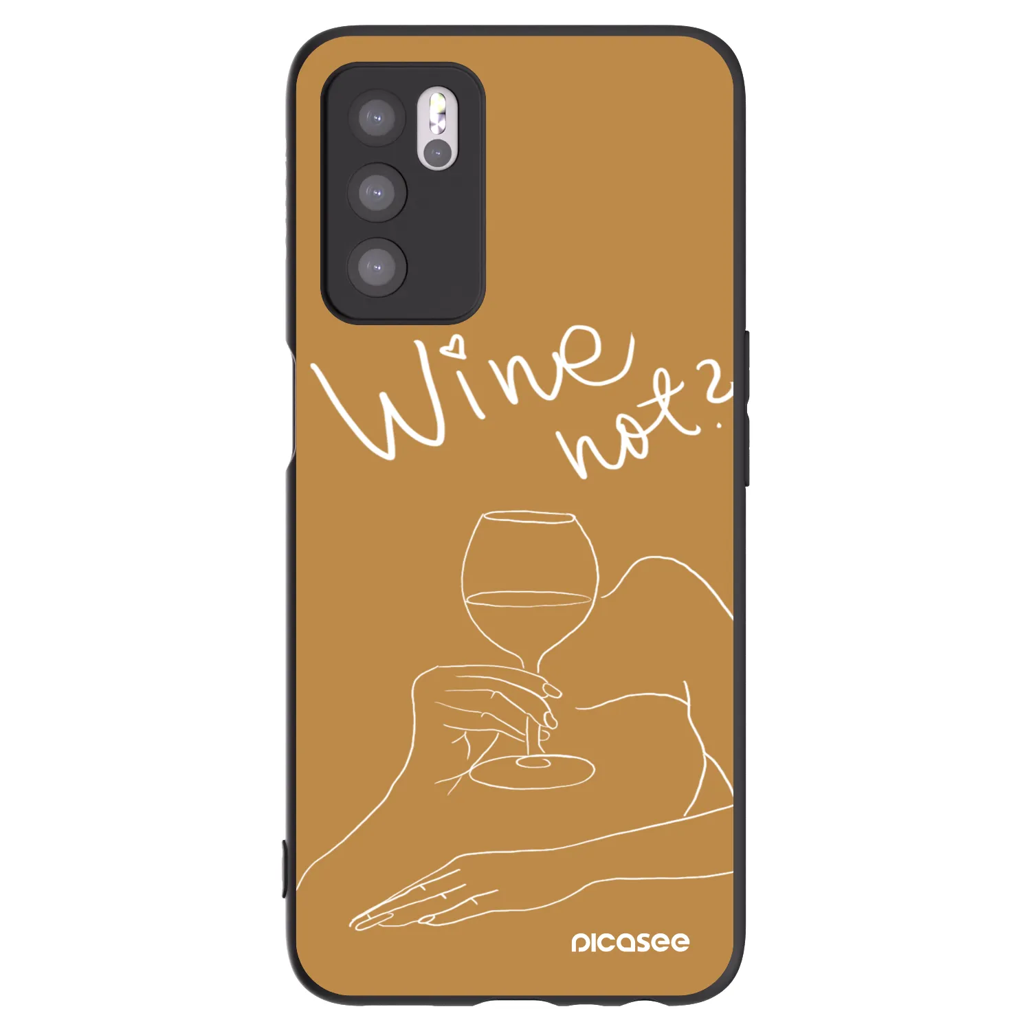 Picasee silikónový čierny obal pre OPPO A16 - Wine not
