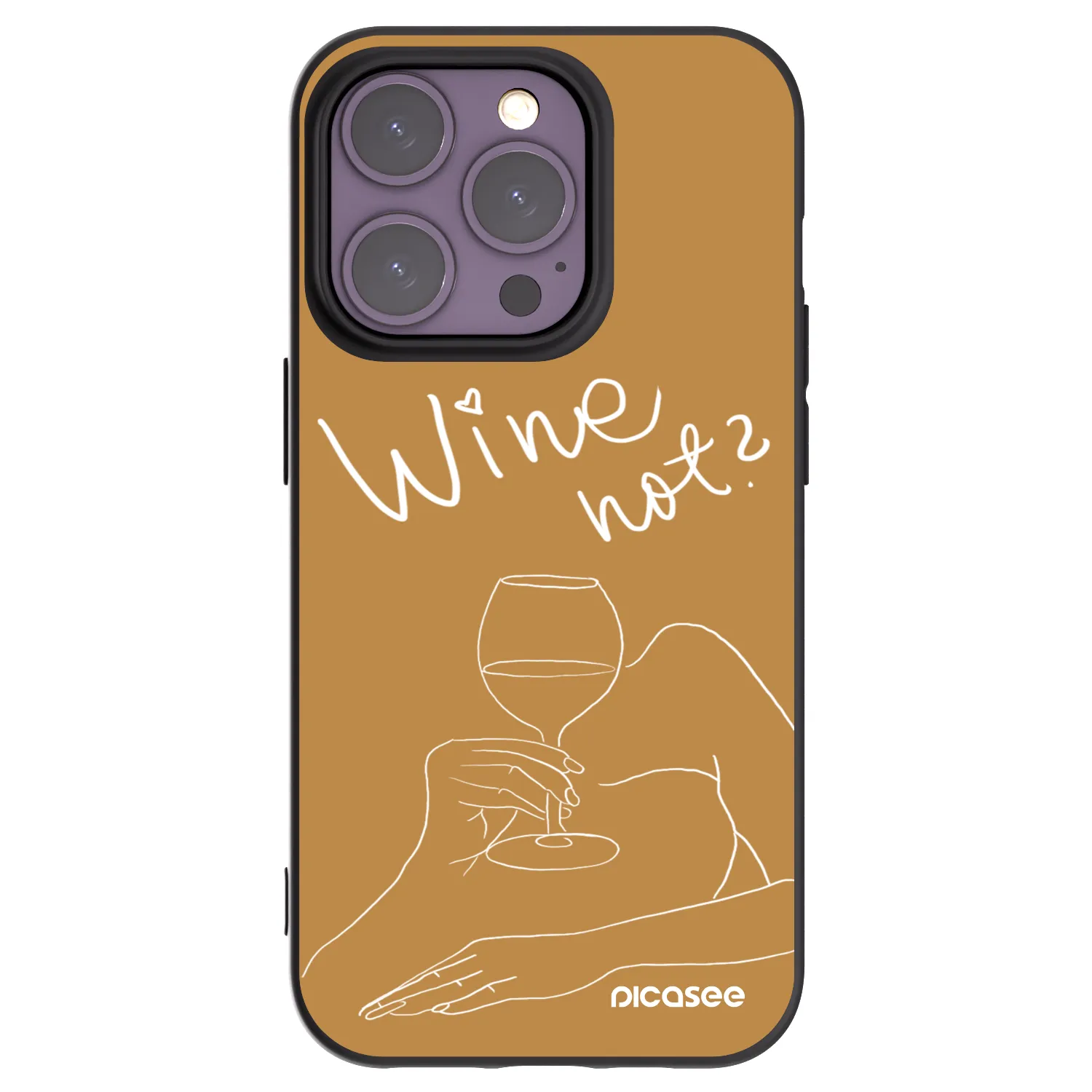 Silikónový čierny obal pre Apple iPhone 14 Pro - Wine not