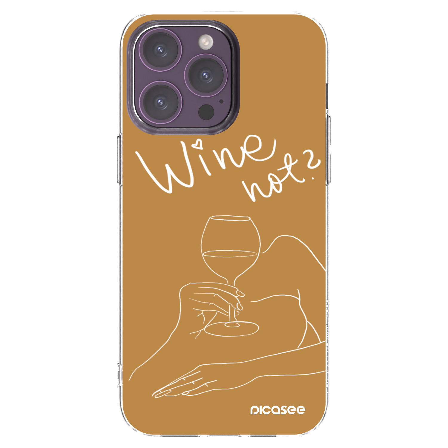 Picasee silikónový prehľadný obal pre Apple iPhone 14 Pro Max - Wine not