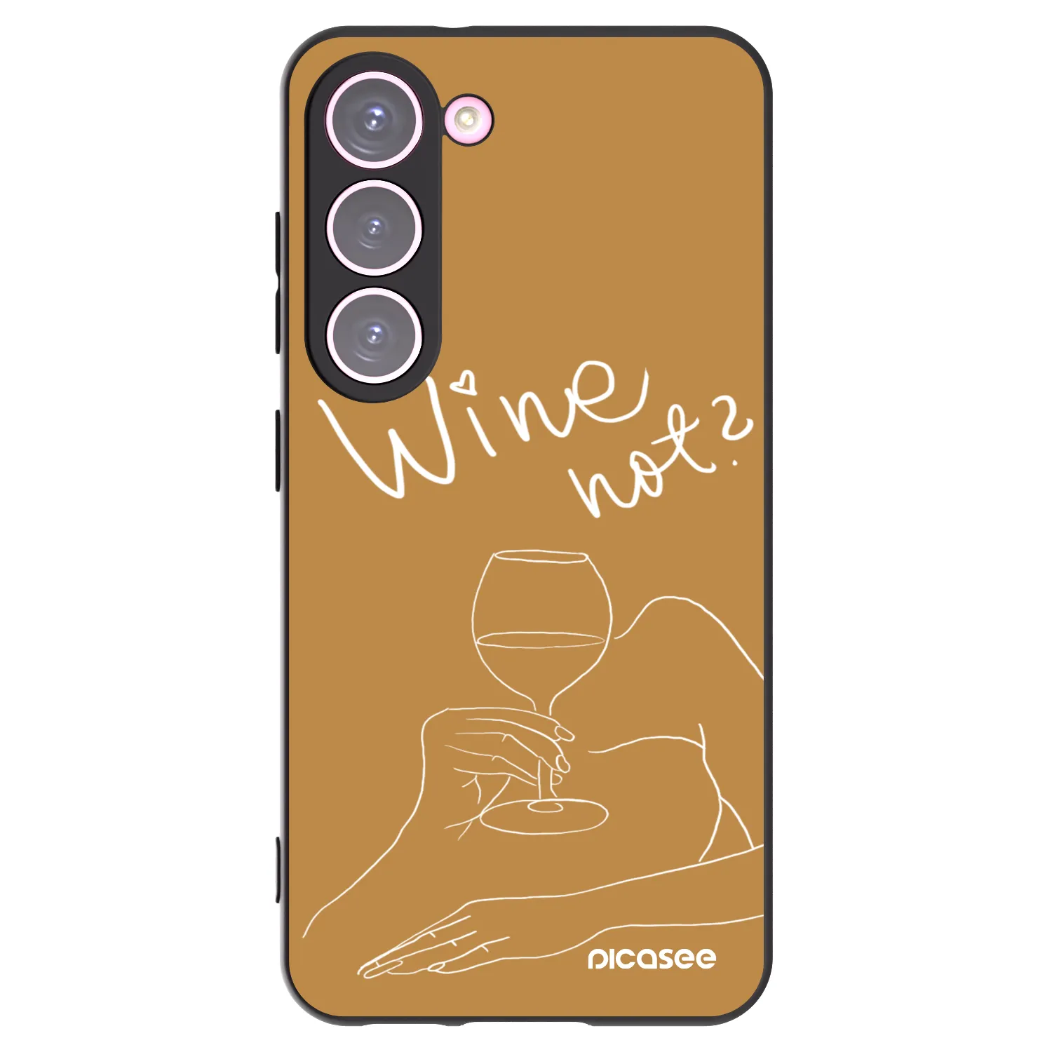 Silikónový čierny obal pre Samsung Galaxy S23 5G - Wine not