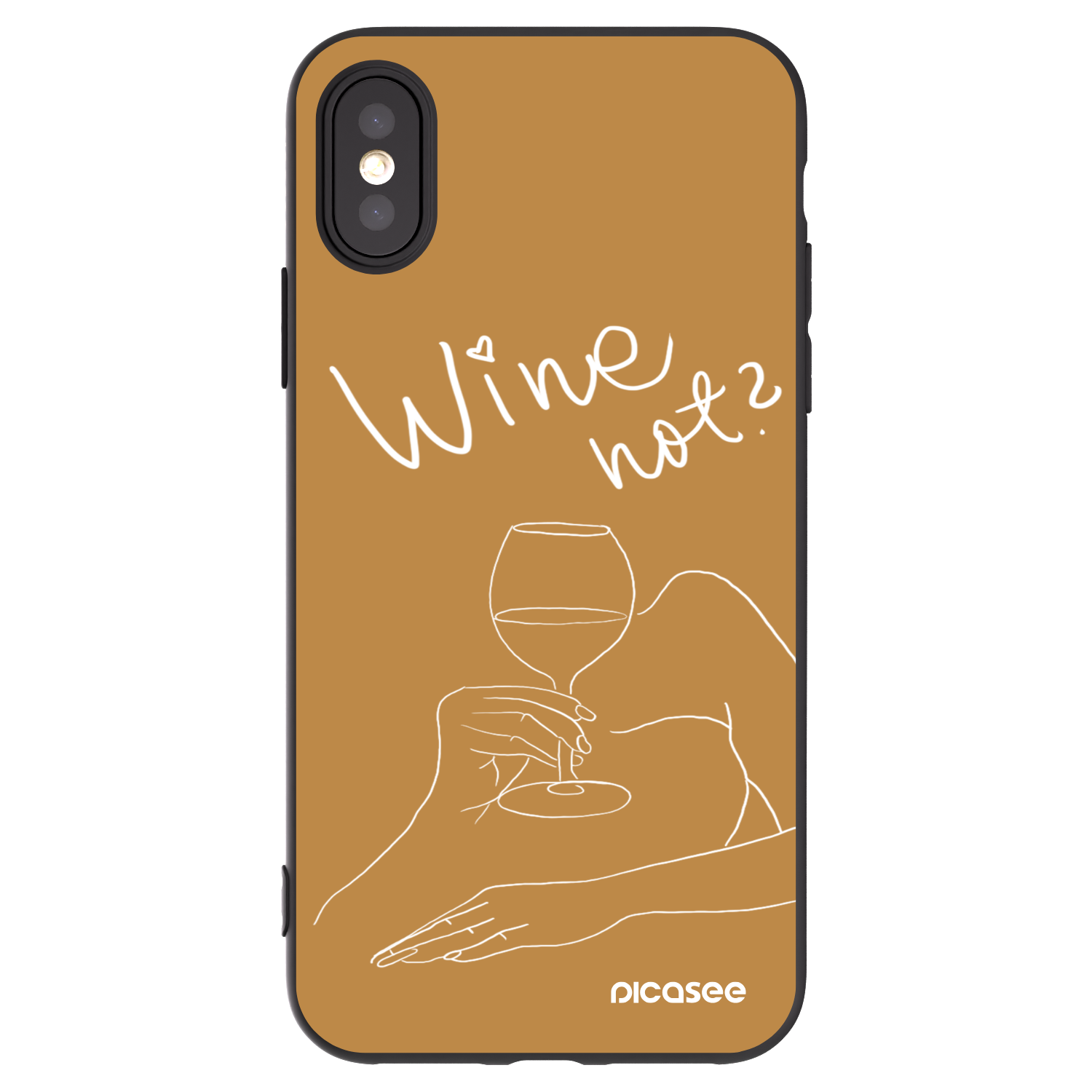 Picasee silikónový čierny obal pre Apple iPhone X/XS - Wine not