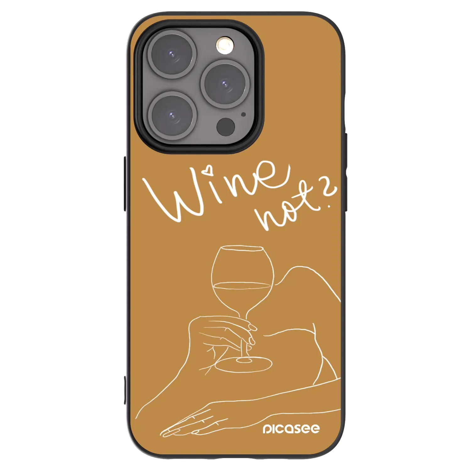 Silikónový čierny obal pre Apple iPhone 15 Pro - Wine not