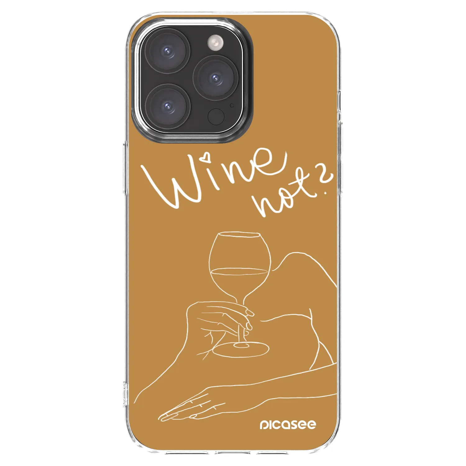 Picasee silikónový prehľadný obal pre Apple iPhone 15 Pro Max - Wine not