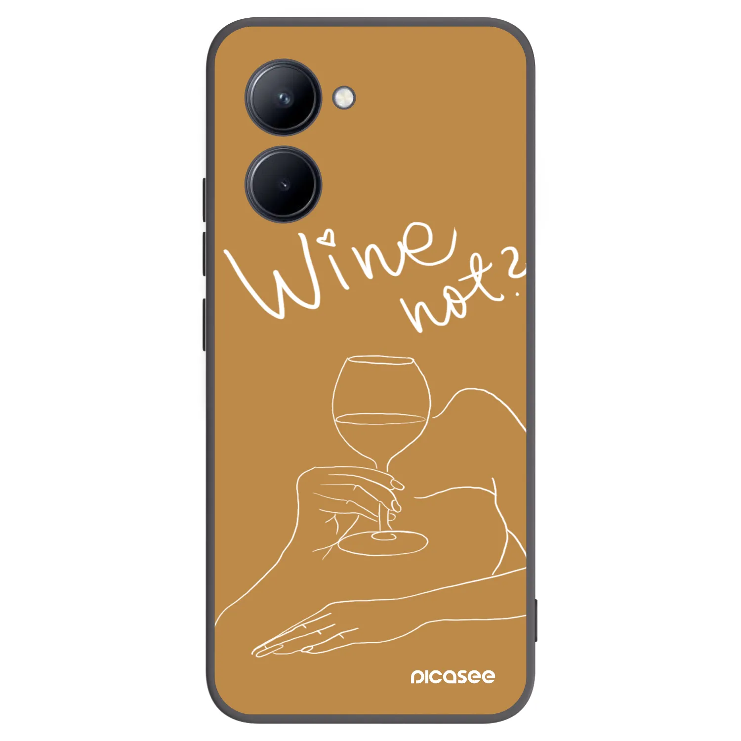 Picasee silikónový čierny obal pre Realme C33 (2023) - Wine not