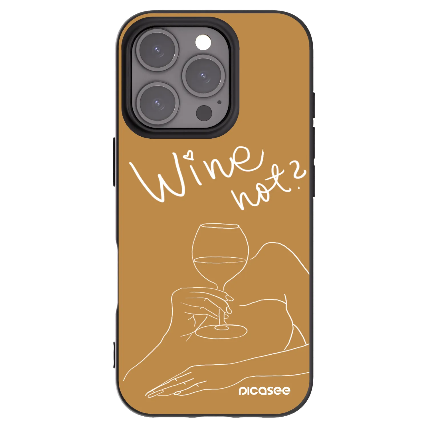 Picasee silikónový čierny obal pre Apple iPhone 16 Pro - Wine not