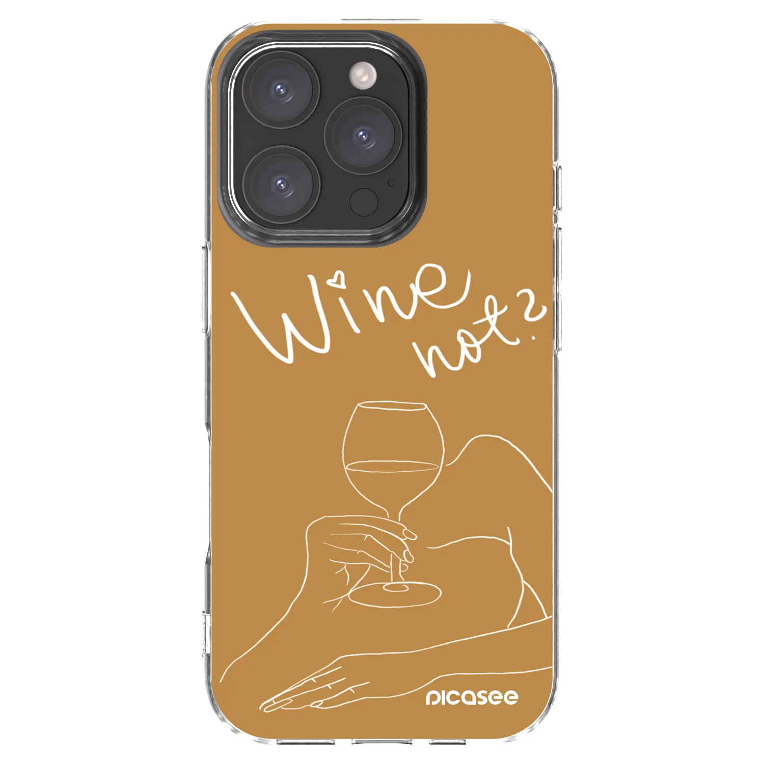 Picasee silikónový prehľadný obal pre Apple iPhone 16 Pro - Wine not
