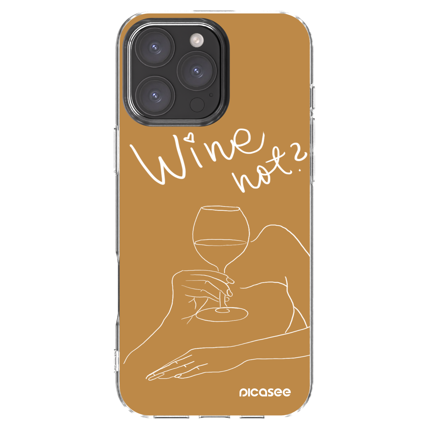Picasee silikónový prehľadný obal pre Apple iPhone 16 Pro Max - Wine not