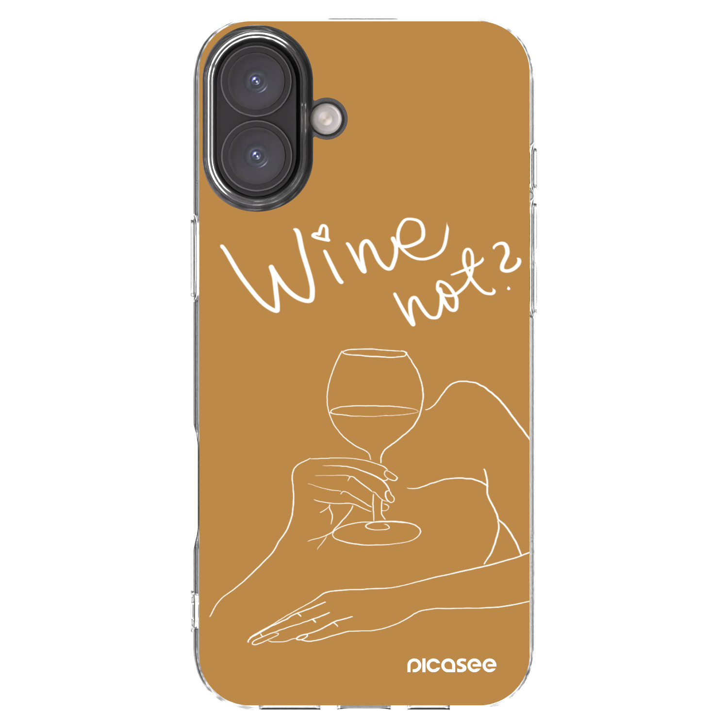 Picasee silikónový prehľadný obal pre Apple iPhone 16 Plus - Wine not