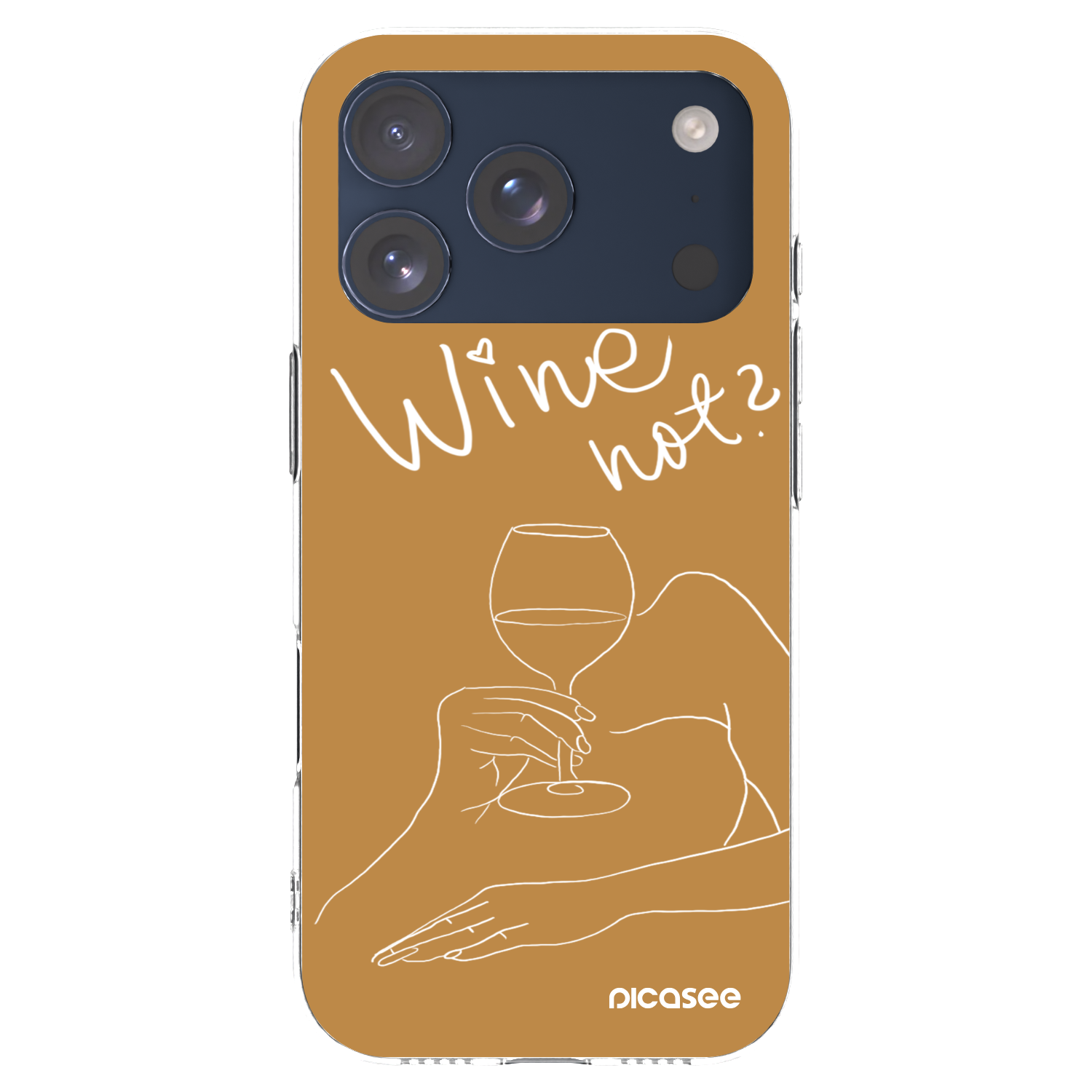 Picasee silikónový prehľadný obal pre Apple iPhone 17 Pro - Wine not