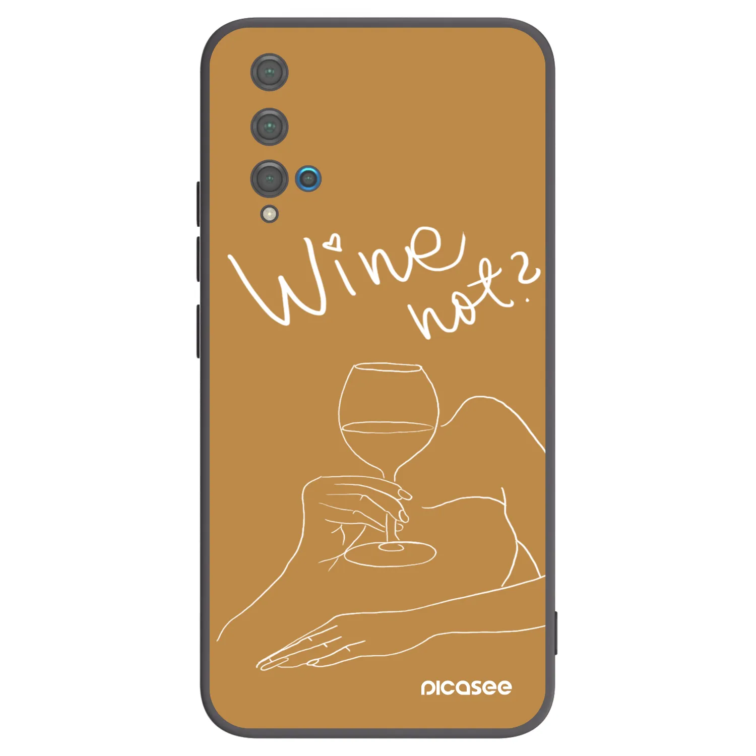 Picasee silikónový čierny obal pre Huawei Nova 5T - Wine not