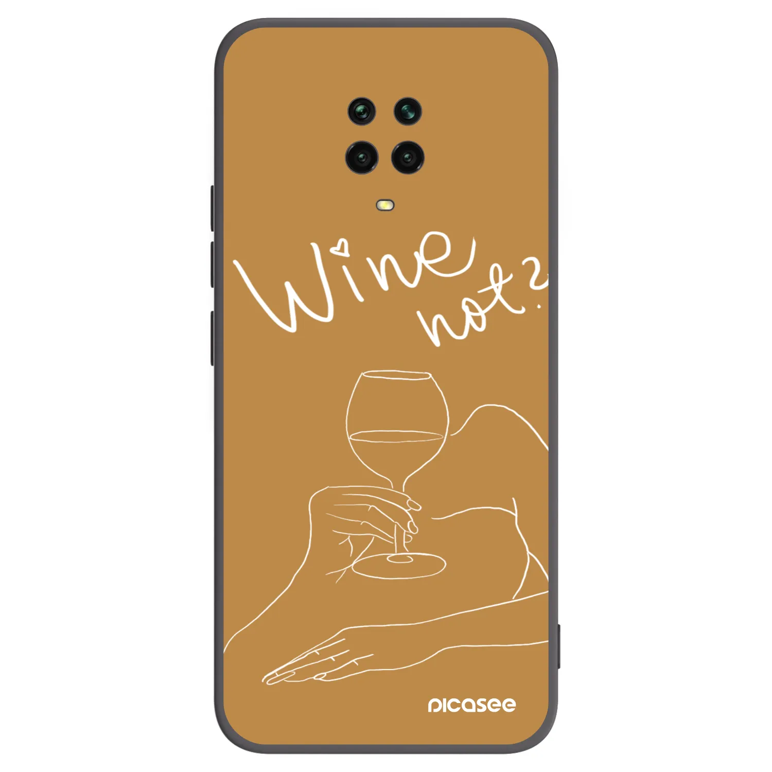 Picasee silikónový čierny obal pre Xiaomi Redmi Note 9 Pro - Wine not