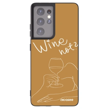 Picasee silikónový čierny obal pre Samsung Galaxy S21 Ultra 5G G998B - Wine not