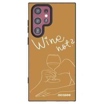 Picasee silikónový čierny obal pre Samsung Galaxy S22 Ultra 5G - Wine not