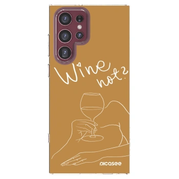 Picasee silikónový prehľadný obal pre Samsung Galaxy S22 Ultra 5G - Wine not