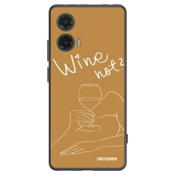 Picasee silikónový čierny obal pre Motorola Moto G35 5G - Wine not