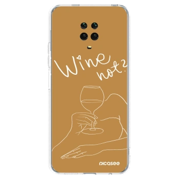 Picasee silikónový prehľadný obal pre Xiaomi Redmi Note 9 Pro - Wine not