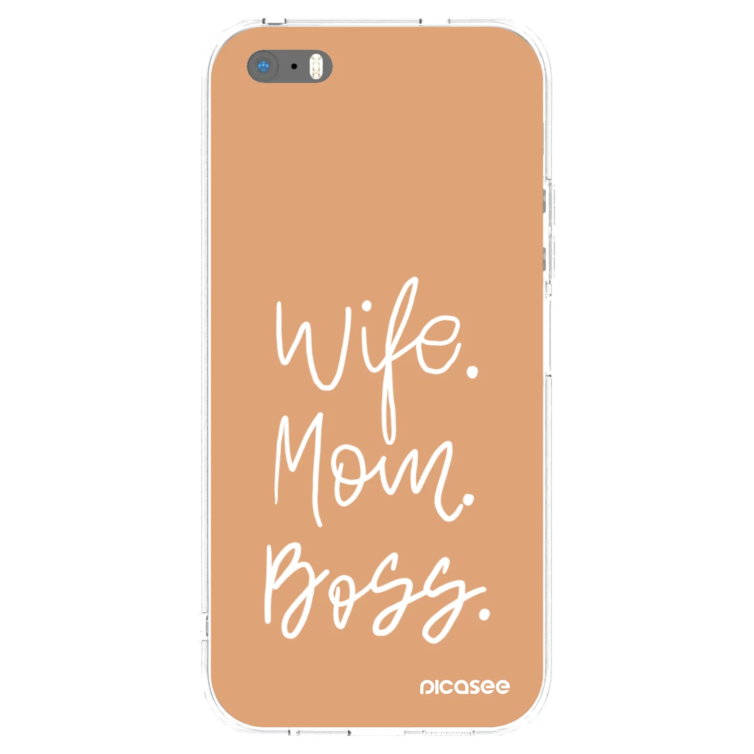 Picasee silikónový prehľadný obal pre Apple iPhone 5/5S/SE - Boss Mama
