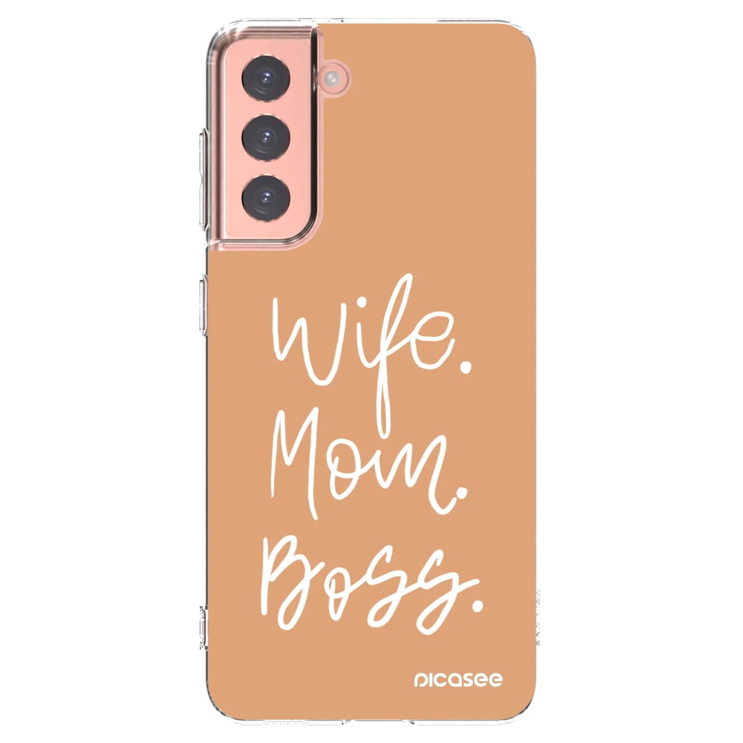 Picasee silikónový prehľadný obal pre Samsung Galaxy S21 5G G991B - Boss Mama