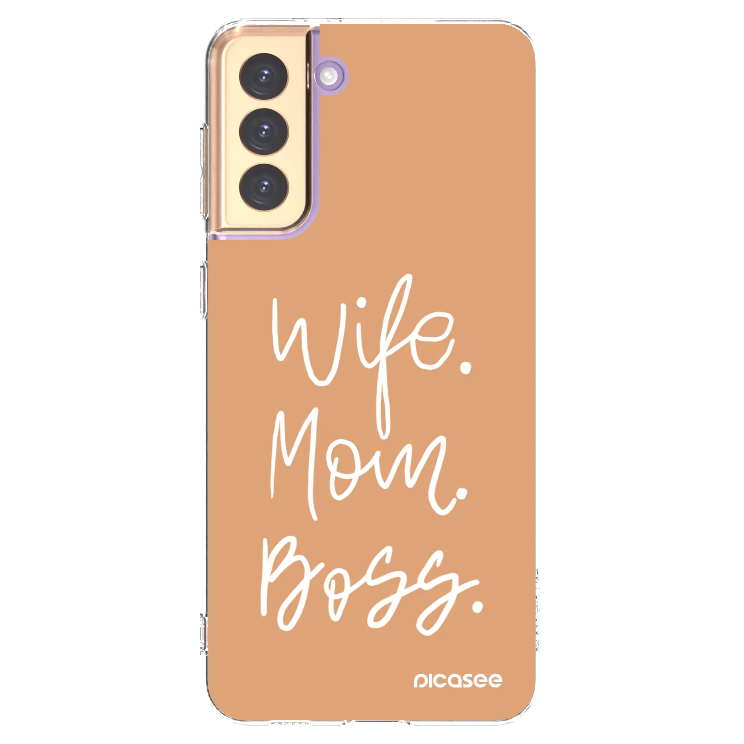 Picasee silikónový prehľadný obal pre Samsung Galaxy S21+ 5G G996F - Boss Mama