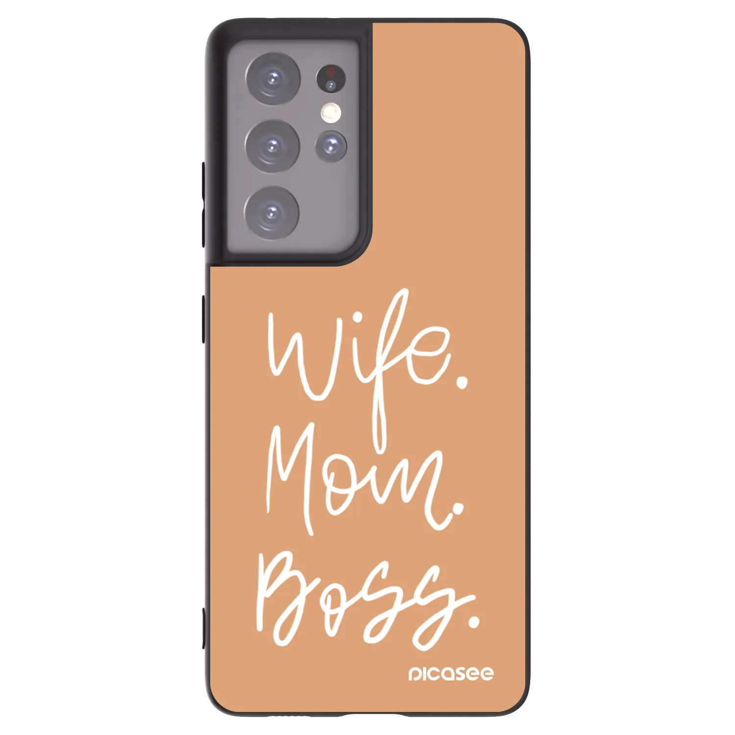 Picasee silikónový čierny obal pre Samsung Galaxy S21 Ultra 5G G998B - Boss Mama