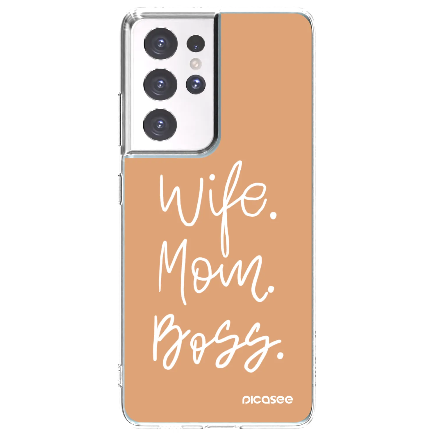 Picasee silikónový prehľadný obal pre Samsung Galaxy S21 Ultra 5G G998B - Boss Mama