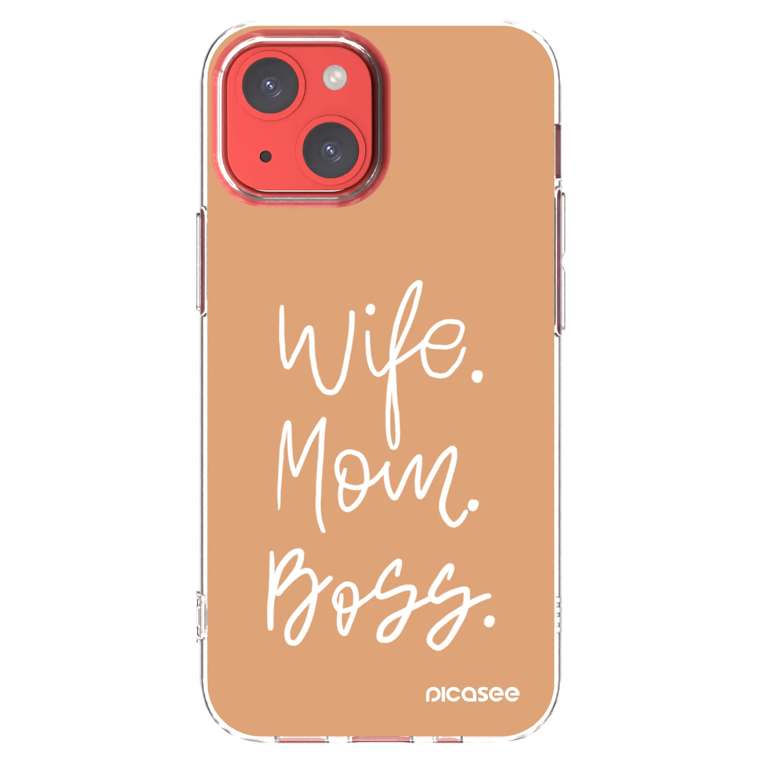 Picasee silikónový prehľadný obal pre Apple iPhone 13 mini - Boss Mama