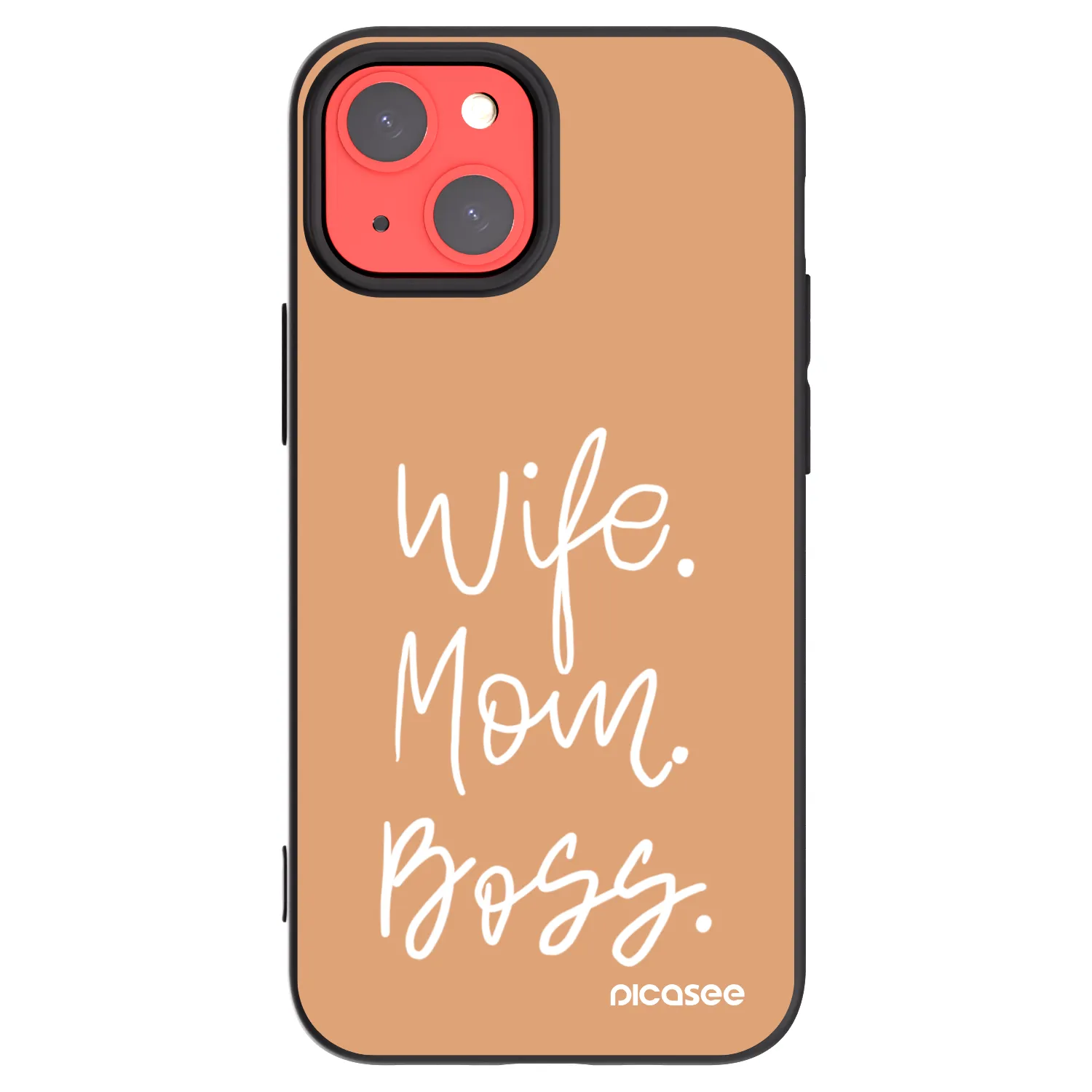 Picasee silikónový čierny obal pre Apple iPhone 13 mini - Boss Mama