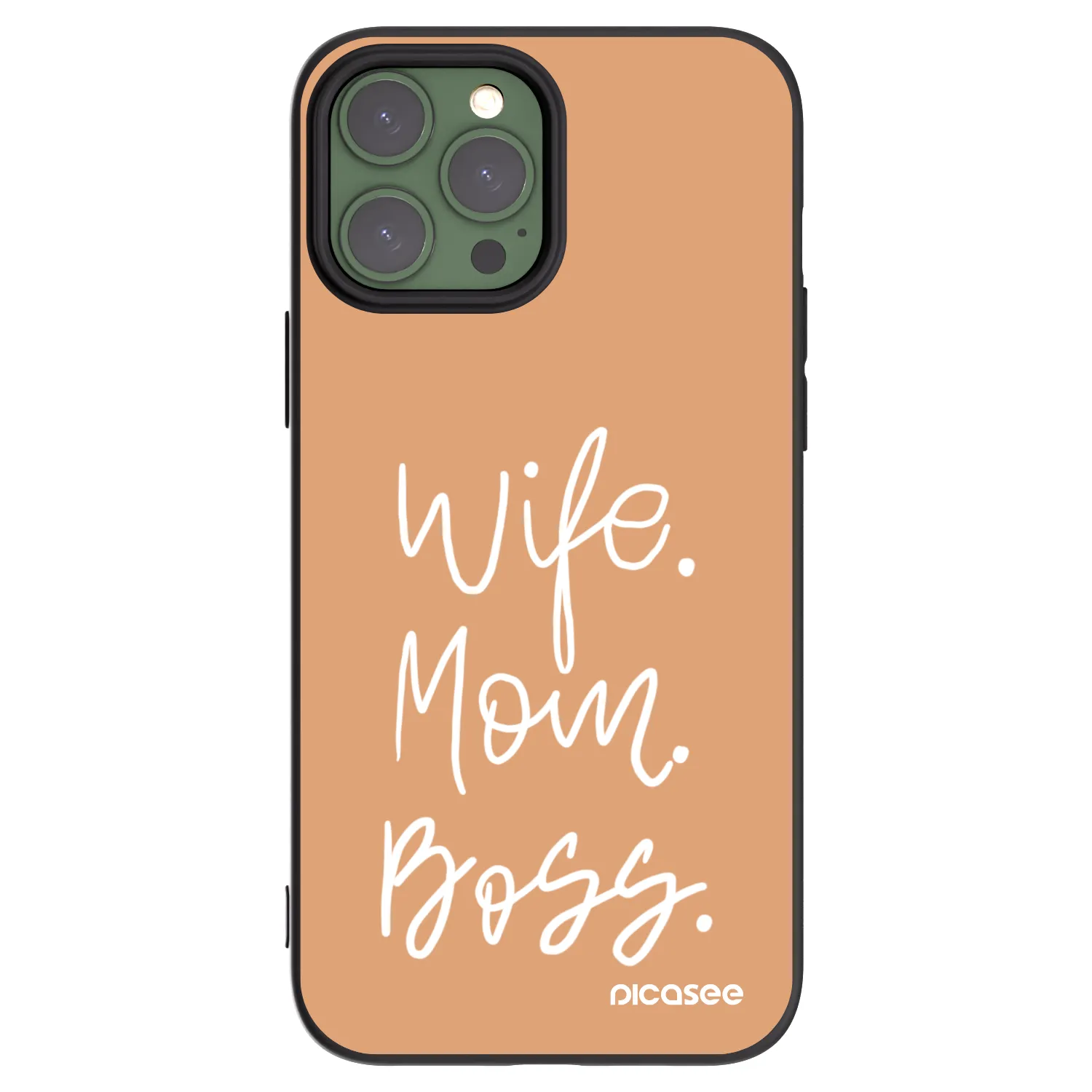 Picasee silikónový čierny obal pre Apple iPhone 13 Pro Max - Boss Mama