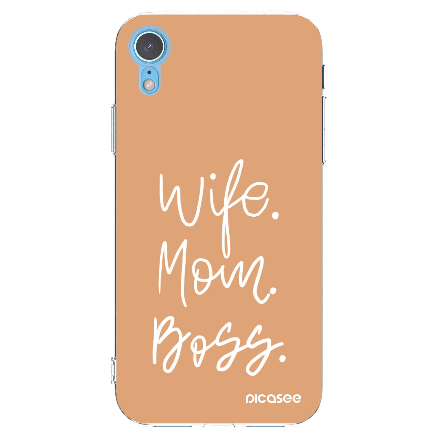 Picasee silikónový prehľadný obal pre Apple iPhone XR - Boss Mama