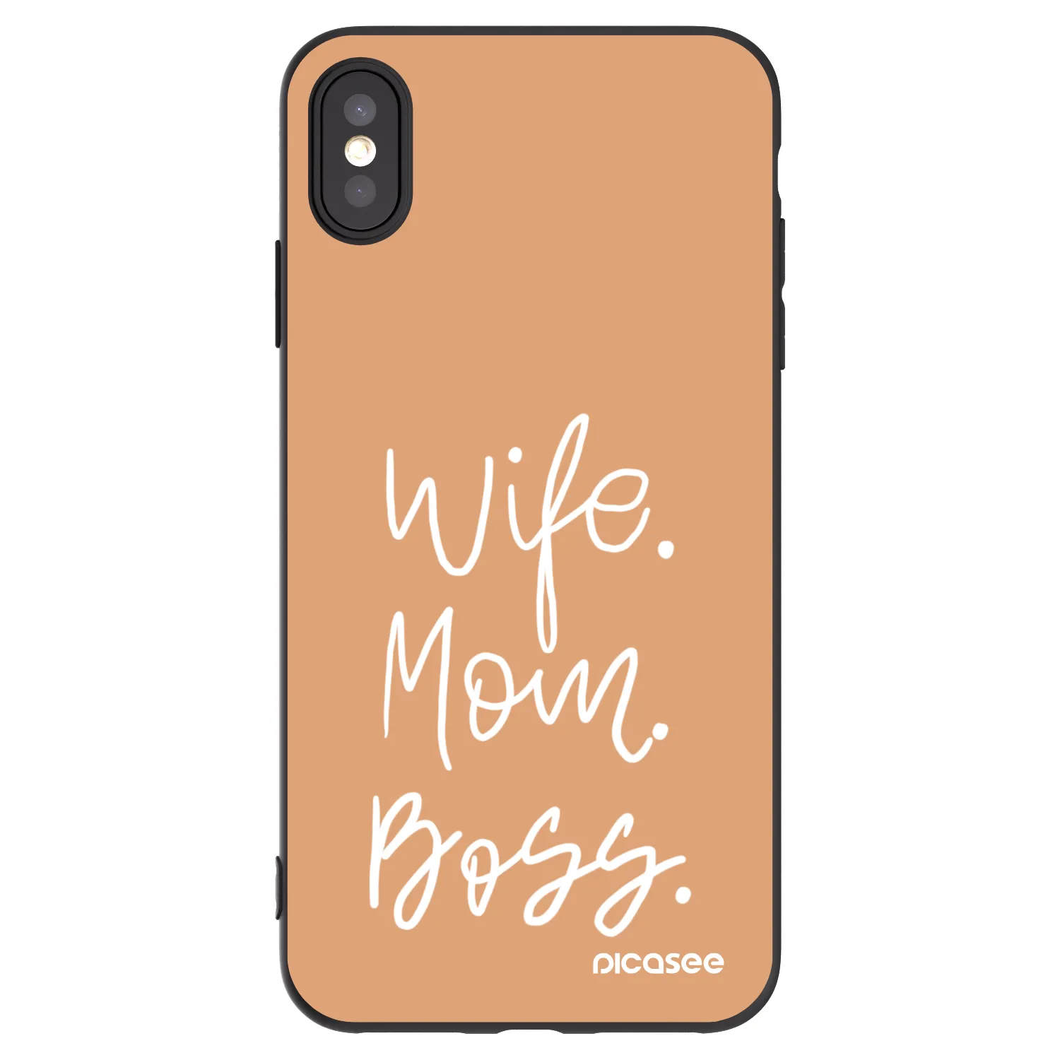Picasee silikónový čierny obal pre Apple iPhone XS Max - Boss Mama