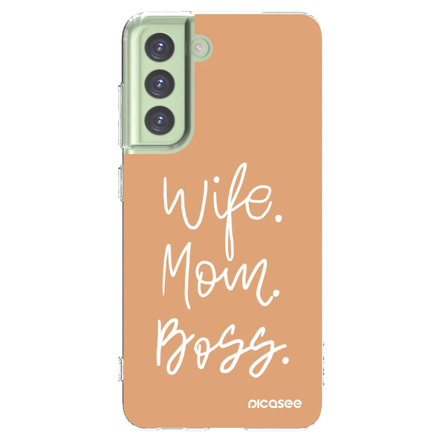 Picasee silikónový prehľadný obal pre Samsung Galaxy S21 FE 5G - Boss Mama