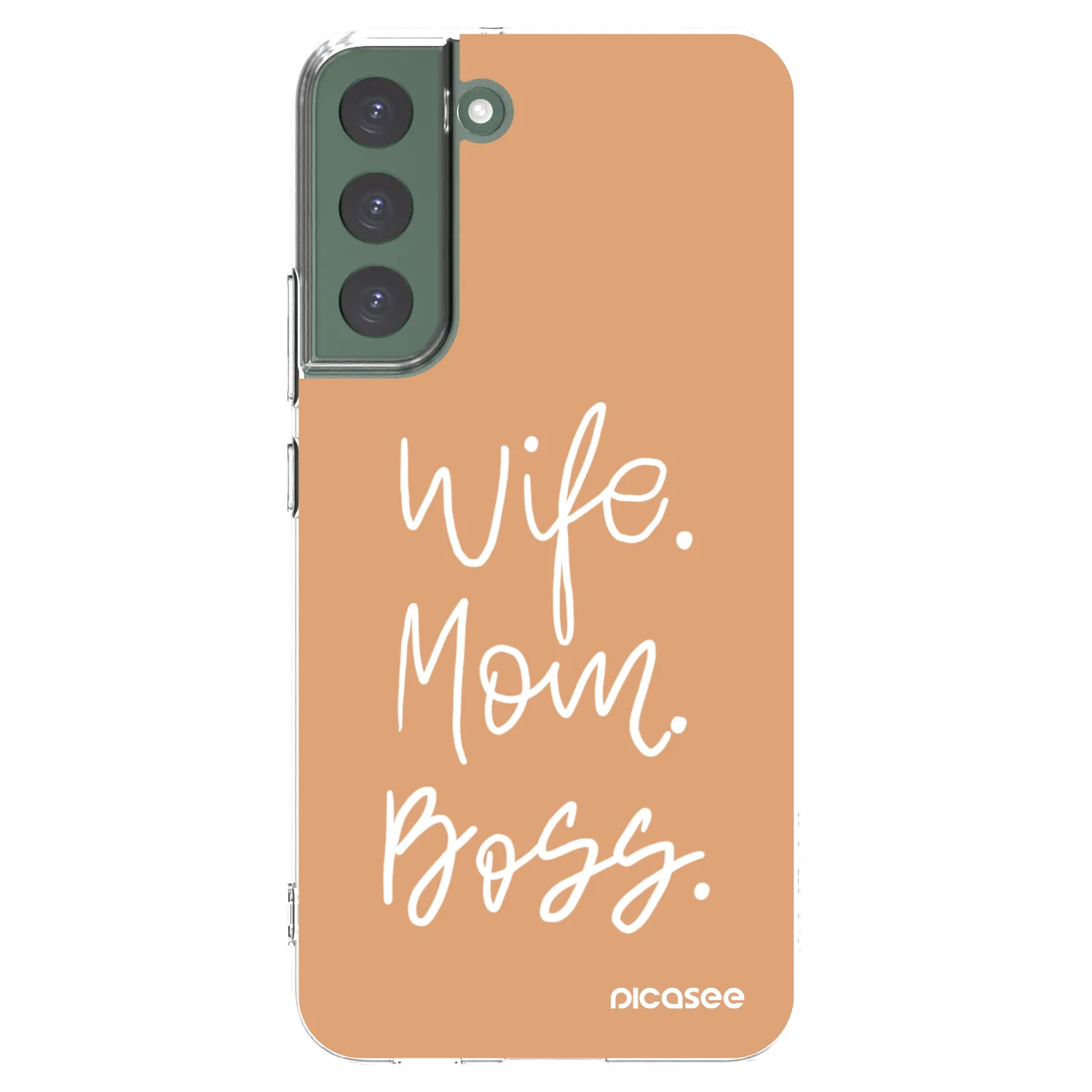 Picasee silikónový prehľadný obal pre Samsung Galaxy S22+ 5G - Boss Mama
