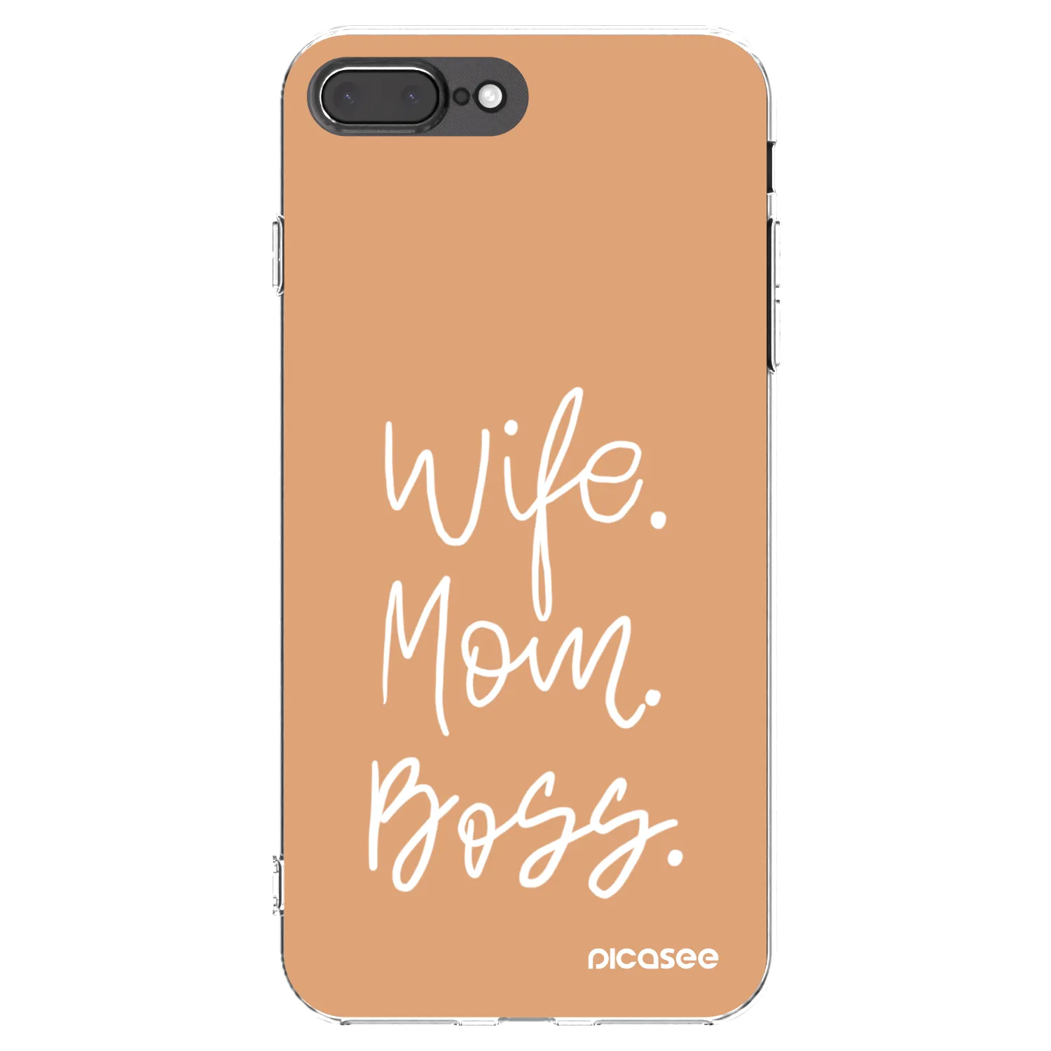 Picasee silikónový prehľadný obal pre Apple iPhone 8 Plus - Boss Mama