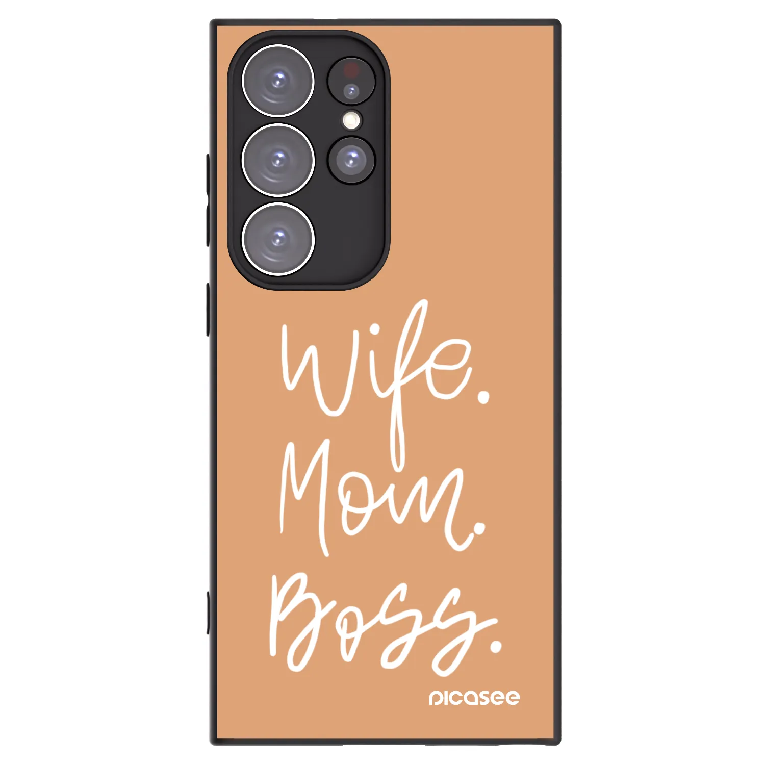 Picasee silikónový čierny obal pre Samsung Galaxy S23 Ultra 5G - Boss Mama