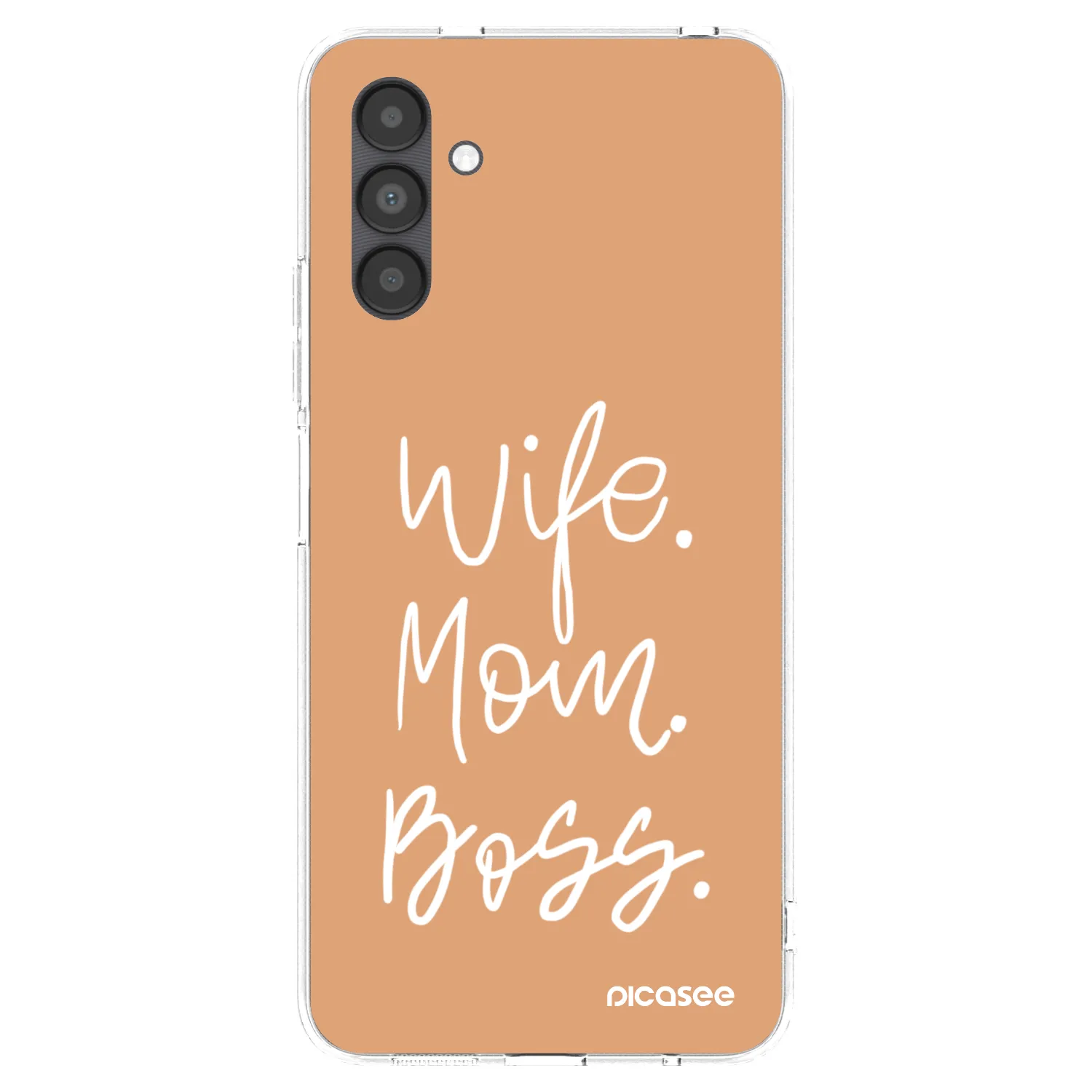 Picasee silikónový prehľadný obal pre Samsung Galaxy A04s A047F - Boss Mama