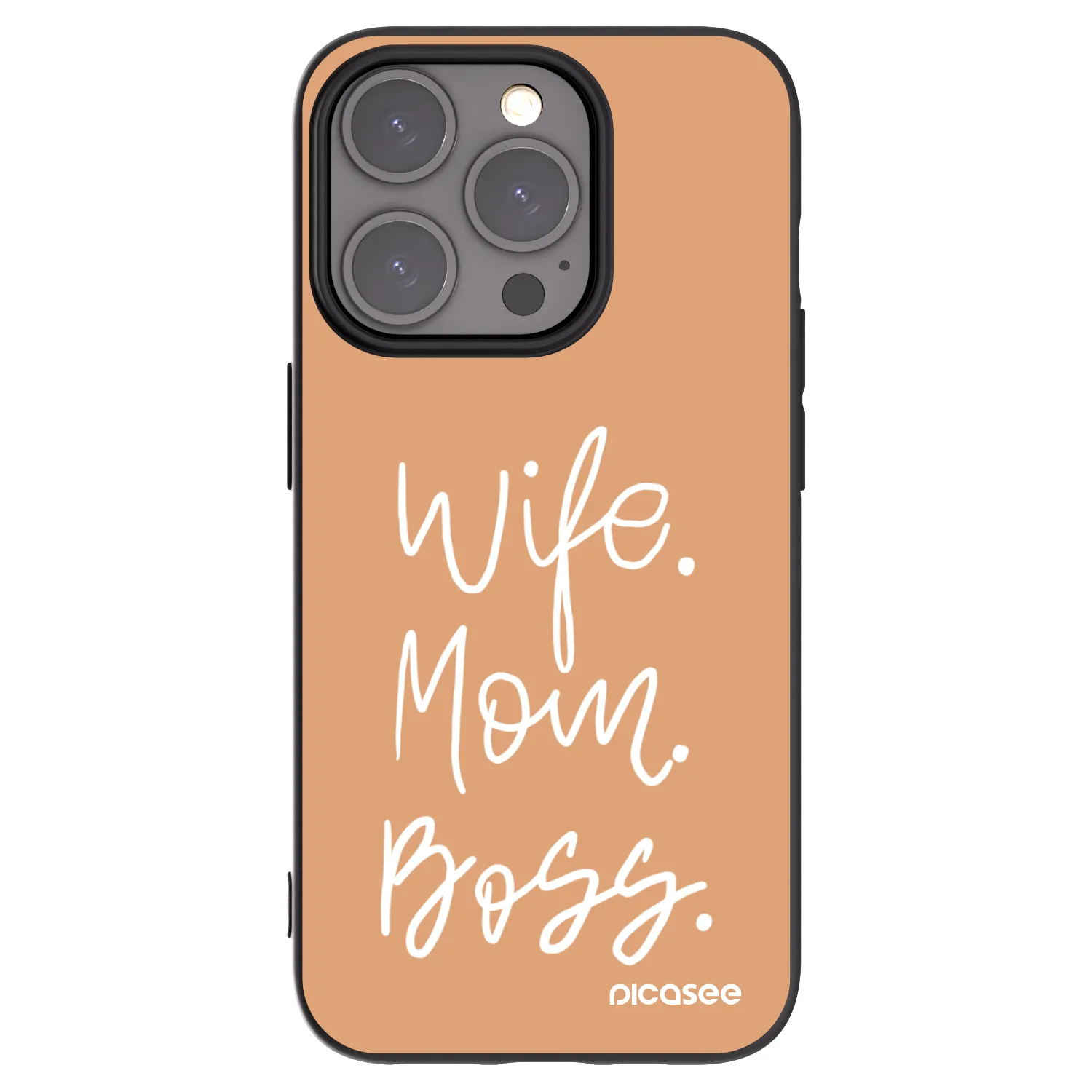 Silikónový čierny obal pre Apple iPhone 15 Pro - Boss Mama