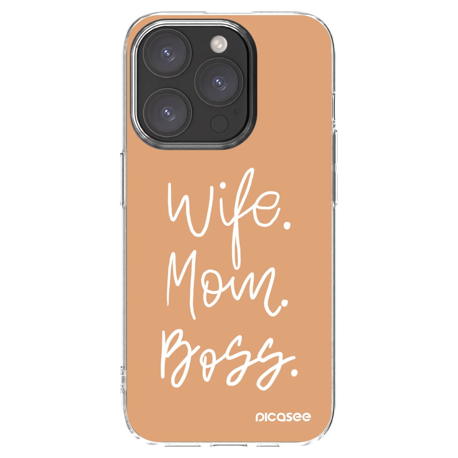 Silikónový prehľadný obal pre Apple iPhone 15 Pro - Boss Mama