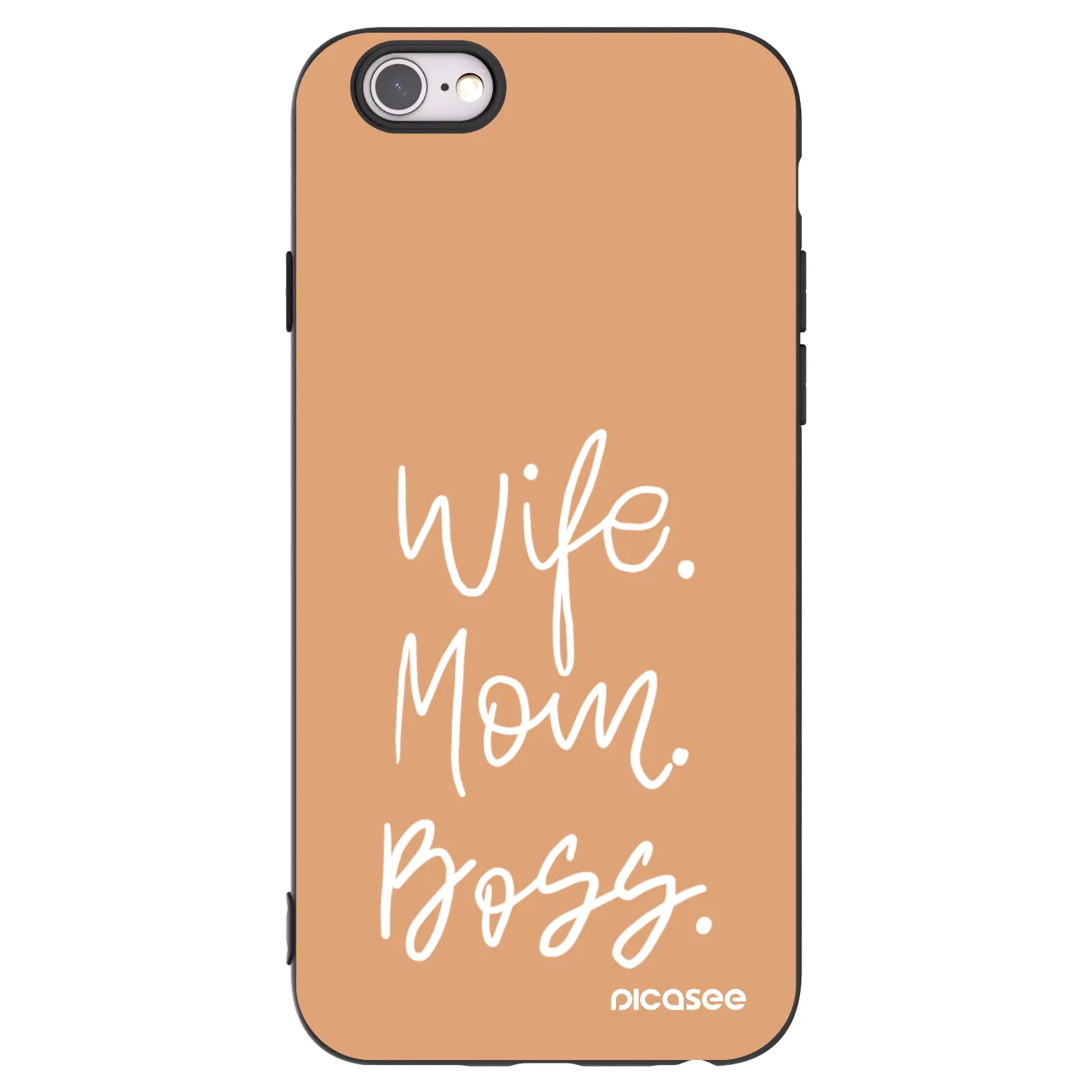 Picasee silikónový čierny obal pre Apple iPhone 6/6S - Boss Mama